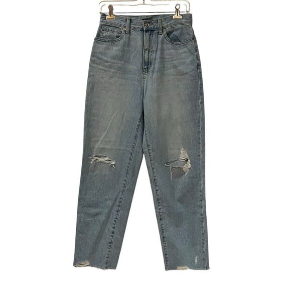 Uniqlo light wash distressed jeans. Size 26 - Picture 1 of 8